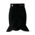 Asymmetric Velvet Short Skirt Mode Damenkleid